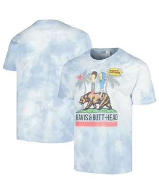 Men's and Women's Mad Engine White Beavis Butt-Head Riding Cali Bear Graphic T-shirt