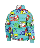 Men's Freeze Max Teal Peanuts Snoopy Joe Cool Puffer Raglan Full-Zip Jacket