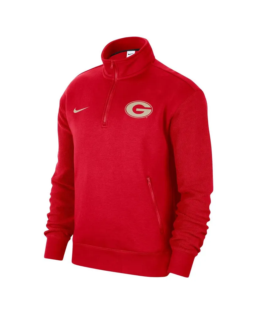 Men's Nike Red Georgia Bulldogs Campus Athletic Department Quarter-Zip Sweatshirt