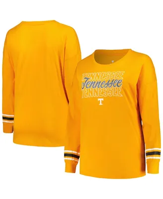 Women's Profile Tennessee Orange Volunteers Plus Triple Script Crew Neck Long Sleeve T-shirt