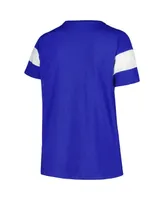 Women's Profile Royal Distressed Kentucky Wildcats Plus Arched City Sleeve Stripe V-Neck T-shirt