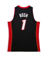 Men's Mitchell & Ness Chris Bosh Black Miami Heat Hardwood Classics Retro Name and Number T-shirt