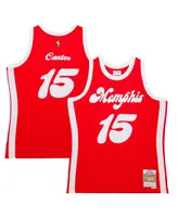 Men's Mitchell & Ness Vince Carter Red Memphis Grizzlies Hardwood Classics Retro Name and Number T-shirt