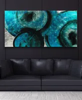 Empire Art Direct "Ripple Effect Iv" Reverse Printed Tempered Glass with Silver-Tone Leaf, 72" x 36" x 0.2"