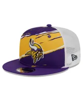 Men's New Era Purple Minnesota Vikings Tear Trucker 9FIFTY Snapback Hat