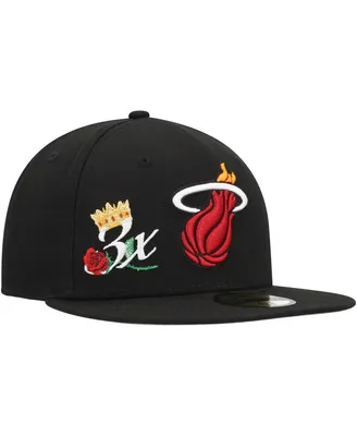 Men's New Era Black Miami Heat Crown Champs 59FIFTY Fitted Hat