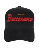 Youth Boys and Girls Mitchell & Ness Black Tampa Bay Buccaneers Times Up Precurved Trucker Adjustable Hat