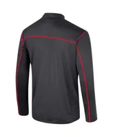 Men's Colosseum Black Nebraska Huskers Cameron Quarter-Zip Windshirt