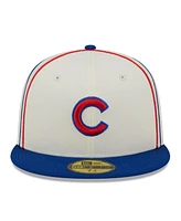 Men's New Era Cream, Royal Chicago Cubs Chrome Sutash 59FIFTY Fitted Hat