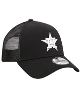 Men's New Era Black Houston Astros A-Frame 9FORTY Trucker Adjustable Hat