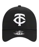 Men's New Era Black Minnesota Twins A-Frame 9FORTY Trucker Adjustable Hat