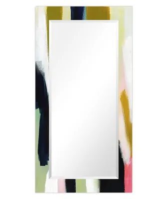 Empire Art Direct "Amagansett Ii" Rectangular Beveled Mirror on Free Floating Printed Tempered Art Glass, 54" x 28" x 0.4" - Multi