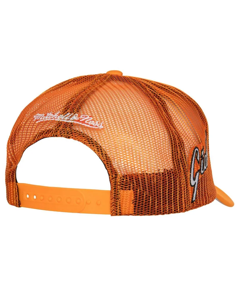 Men's Mitchell & Ness Orange San Francisco Giants Curveball Trucker Snapback Hat