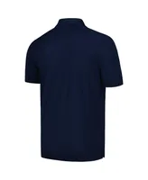 Men's LevelWear Navy Atlanta Braves Sector Batter Up Raglan Polo Shirt