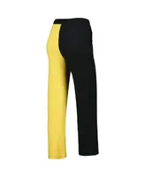 Women's ZooZatz Black, Gold Iowa Hawkeyes Colorblock Cozy Tri-Blend Lounge Pants