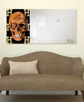 Empire Art Direct "Designer Skull" Rectangular Beveled Mirror on Free Floating Printed Tempered Art Glass, 24" x 48" x 0.4" - Multi