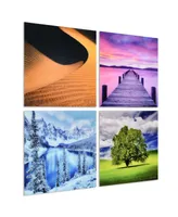 Empire Art Direct "Solitude Sceneary" Frameless Free Floating Reverse Printed Tempered Glass Nature Scapes Wall Art, 20" x 20" x 0.2" Each - Multi