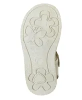 Laura Ashley Toddler Girls Hook and Loop Color Straps Closed Toe Sandals