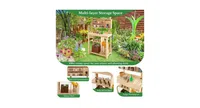 Garden Wooden Potting Table Workstation with Storage Shelf