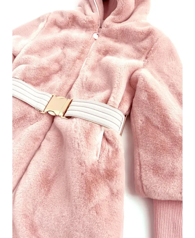 Girls Pink Faux Fur Jacket, Imoga