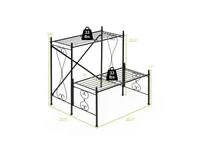 2-Tier Metal Plant Stand Garden Shelf