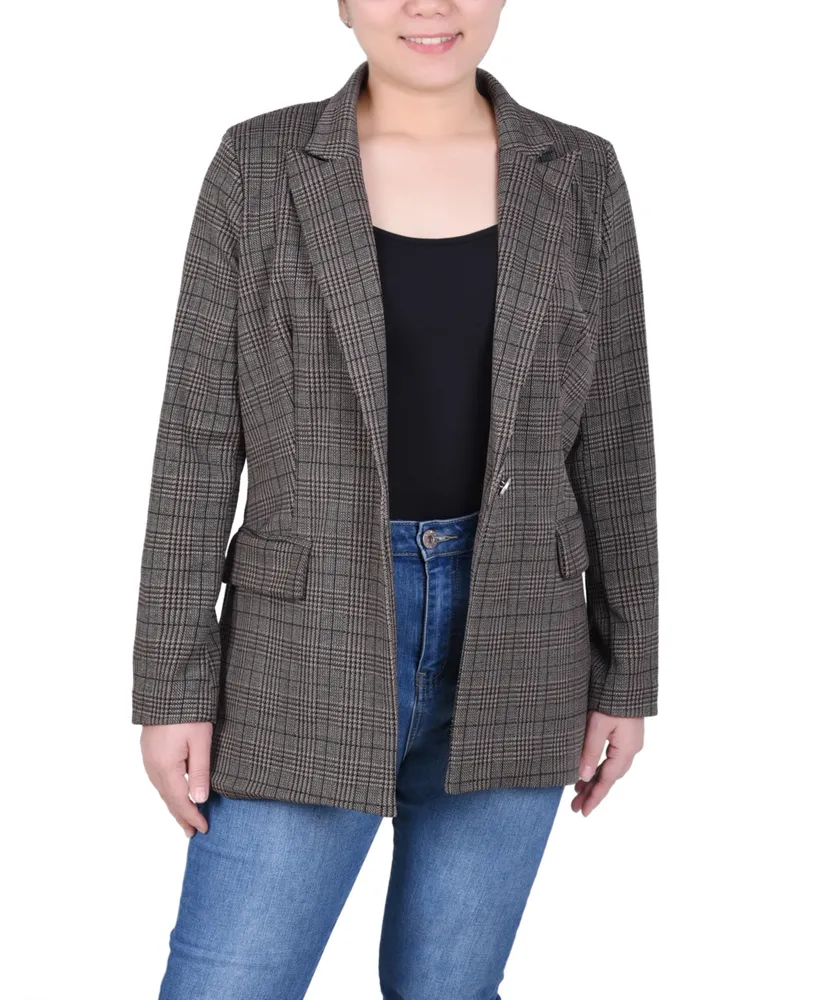 Ny Collection Petite Long Sleeve Ponte Jacket