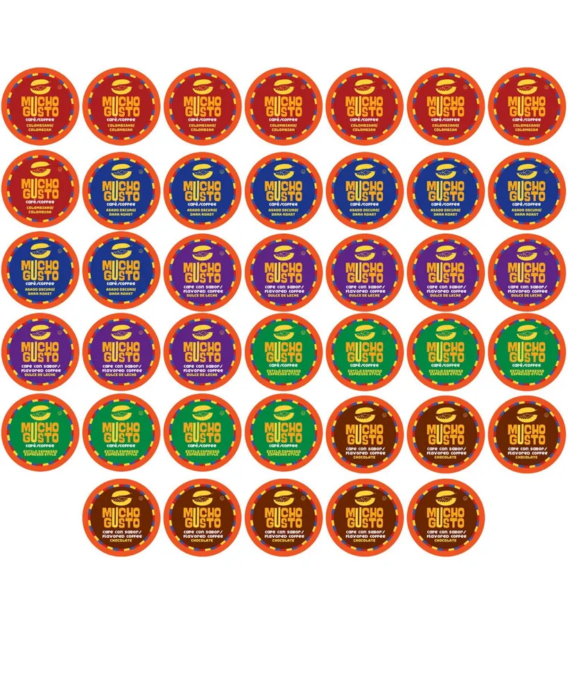 Mucho Gusto Chocolate Flavored Coffee Pods,Compatible Keurig 2.0 Brewers,40  Ct - Assorted Pre