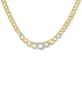 Diamond Cuban Link 18" Chain Necklace (1/3 ct. t.w.) in 14k Gold-Plated Sterling Silver - Gold