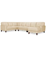 Closeout! Ashlinn 144" 5-Pc. Pastel Leather Sectional, Created for Macy's