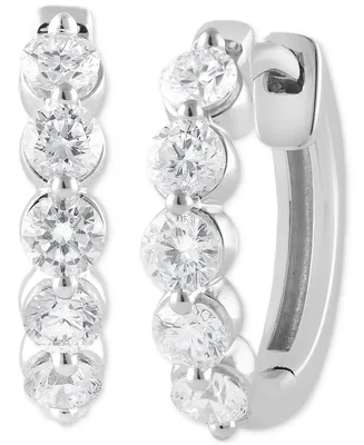 Badgley Mischka Lab Grown Diamond Small Hoop Earrings (3/4 ct. t.w.) in 14K White Gold, 0.5"