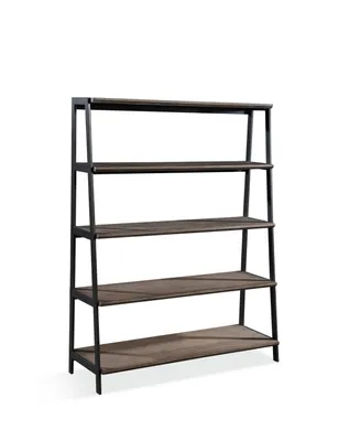 Finch 59" Wood and Metal Etagere Bookcase