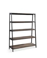 Finch 59" Wood and Metal Etagere Bookcase