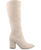 Journee Collection Women's Ameylia Wide Width Block Heel Knee High Boots