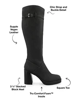 Journee Collection Women's Letice Square Toe Platform Knee High Boots