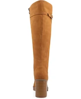 Journee Collection Women's Letice Wide Width Calf Square Toe Platform Knee High Boots