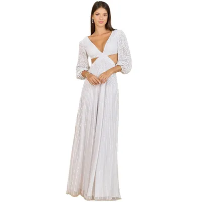 Lara Women's 3/4 sleeve Cut Out Wedding Dress
