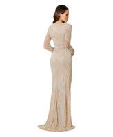 Lara Women's Haley Beaded Dress Nude/Ivory Bridal