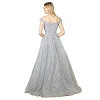 Lara Women's Off Shoulder Overskirt Gown