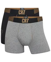 CR7 Men's Cotton Blend Comfort Waistband Trunks, Pack of 2