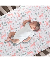 Lambs & Ivy Enchanted Safari Animals 100% Cotton Jungle Baby Fitted Crib Sheet