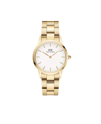 Daniel Wellington Women's Iconic Link Gold-Tone Stainless Steel Watch 28mm