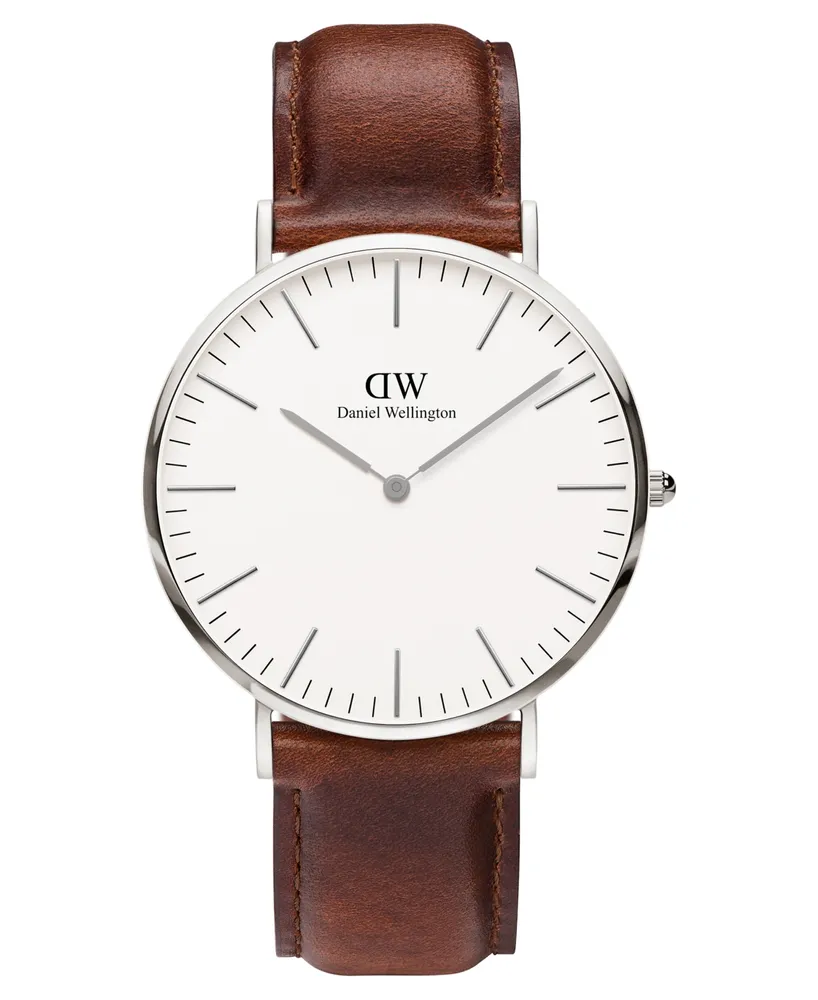 Daniel Wellington Men's Classic Saint Mawes Brown Leather Watch 40mm