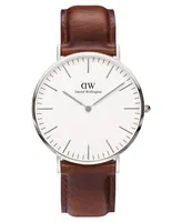 Daniel Wellington Men's Classic Saint Mawes Brown Leather Watch 40mm