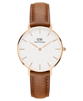 Daniel Wellington Women's Petite Durham Brown Leather Watch 32mm