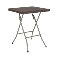 Emma+Oliver 1.95-Foot Square Rattan Plastic Folding Table