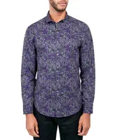 Society of Threads Men's Regular-Fit Non-Iron Performance Stretch Paisley Button-Down Shirt