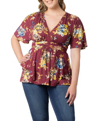 Kiyonna Plus Encore Short Sleeve Printed Top