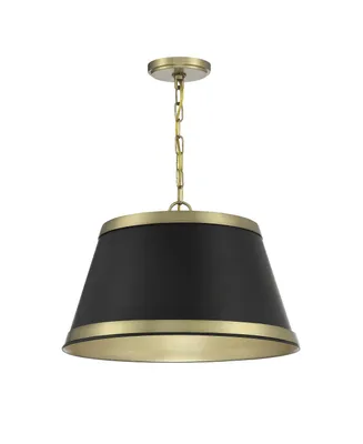 Trade Winds Taryn -Light Pendant in Matte Black with Natural Brass