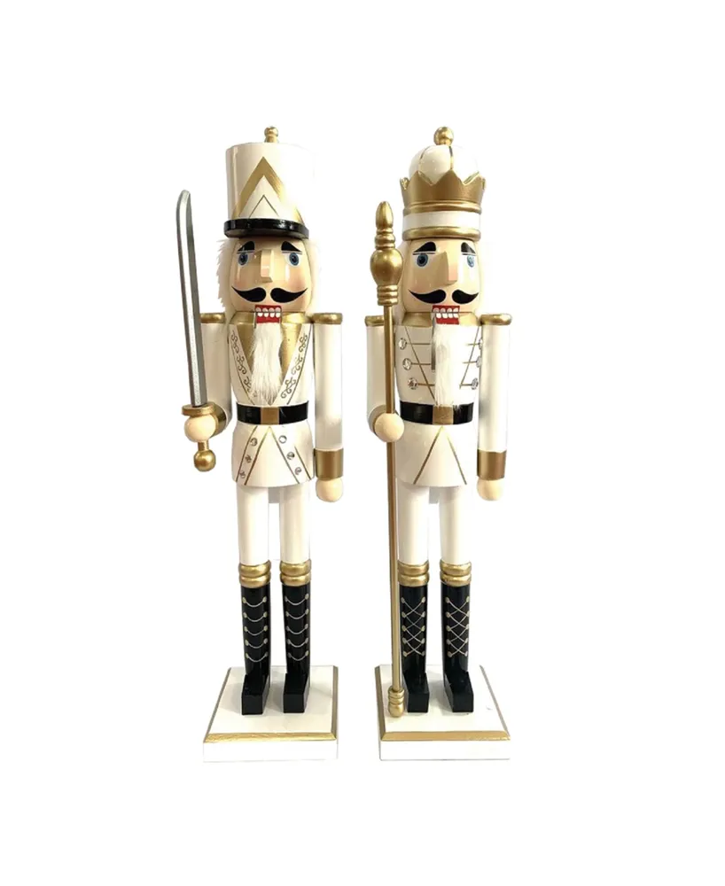 Santa's Workshop 24" Gold-Tone King and Guard Nutcracker, Set of 2