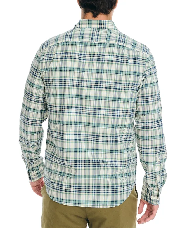 Nautica Mens Plaid Long Sleeve Shirt Quarter Zip Sweater Chinos